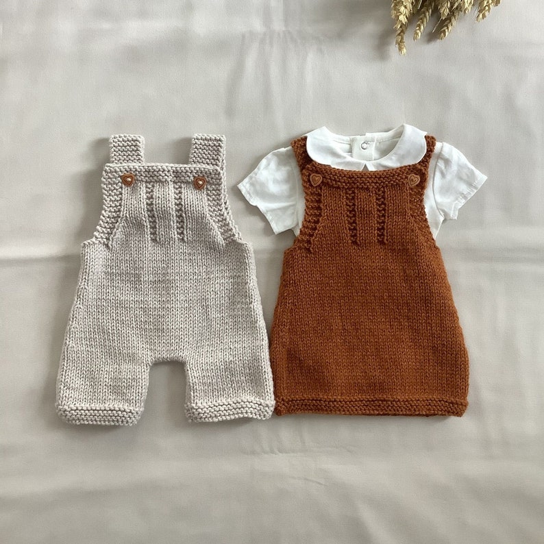 Snow Overalls and Dress Knitting Pattern Set Baby Overalls Knitting Pattern Baby Dress Knitting Pattern 0-24 months PDF in English image 8