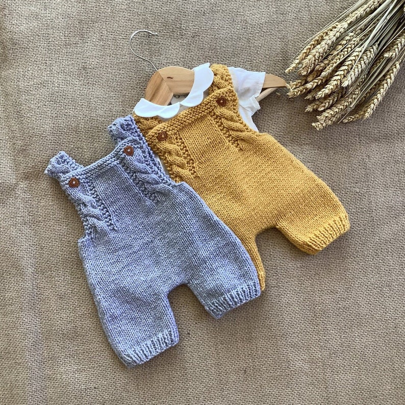 Robin Overalls Knitting Pattern Baby Overalls Knitting Pattern Baby Dungarees Knitting Pattern PDF in English 0-24 months image 5