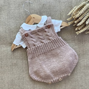 Lisbon Romper Knitting Pattern | Baby Romper Knitting Patterns | 0-24 months | Overalls Pattern | Baby Knitting Patterns  | PDF in English