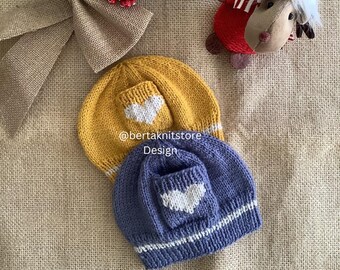 Little Heart Baby Beanie Knitting Pattern | 0-24 Months | Downloadable PDF | In English only