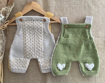 Strawberry Overalls Knitting Pattern Set |Baby Romper knitting Pattern |Baby Dungarees Knitting Pattern |PDF in English |0-24 months