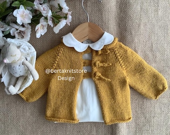Stork Cardigan Knitting Pattern | Baby Coat Knitting Pattern | 0-24 Months | in English only