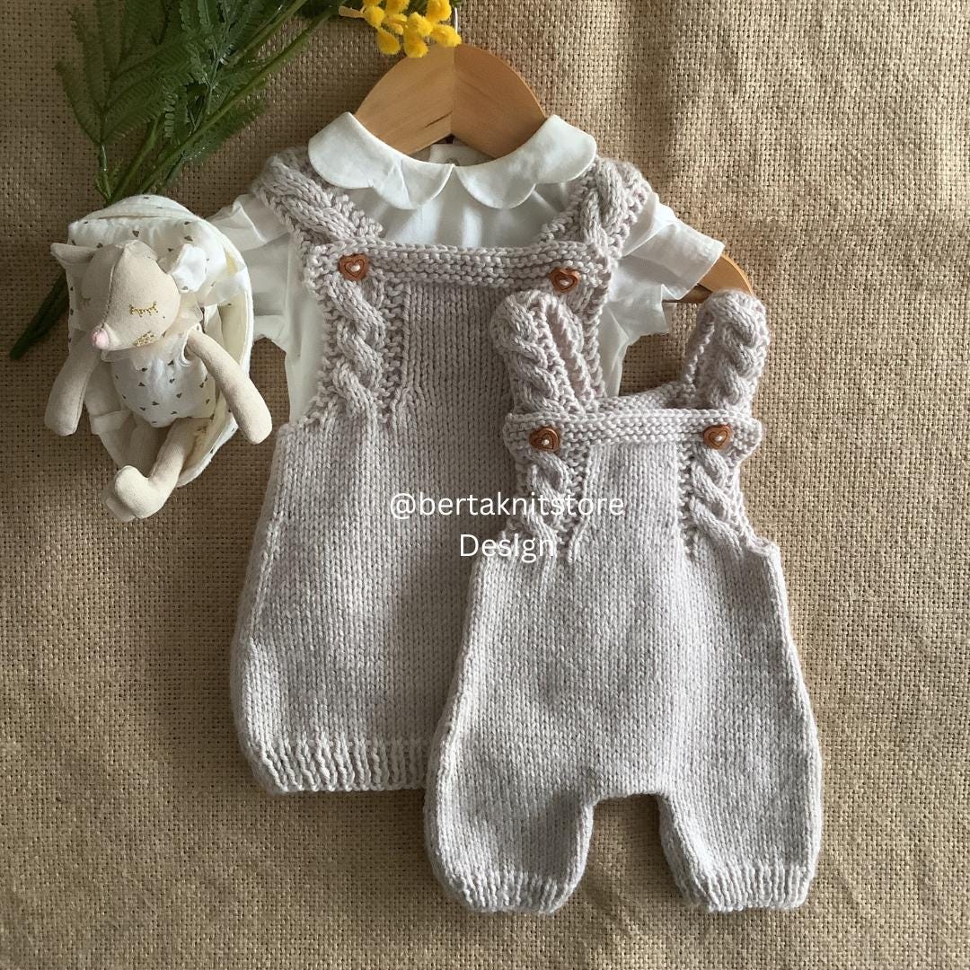 Robin Overalls and Dress Knitting Pattern Set | Baby Knitting Patterns ...