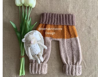 Cozy Baby Pants Knitting Pattern |  Downloadable PDF | Sizes 0-24 Months | In English only