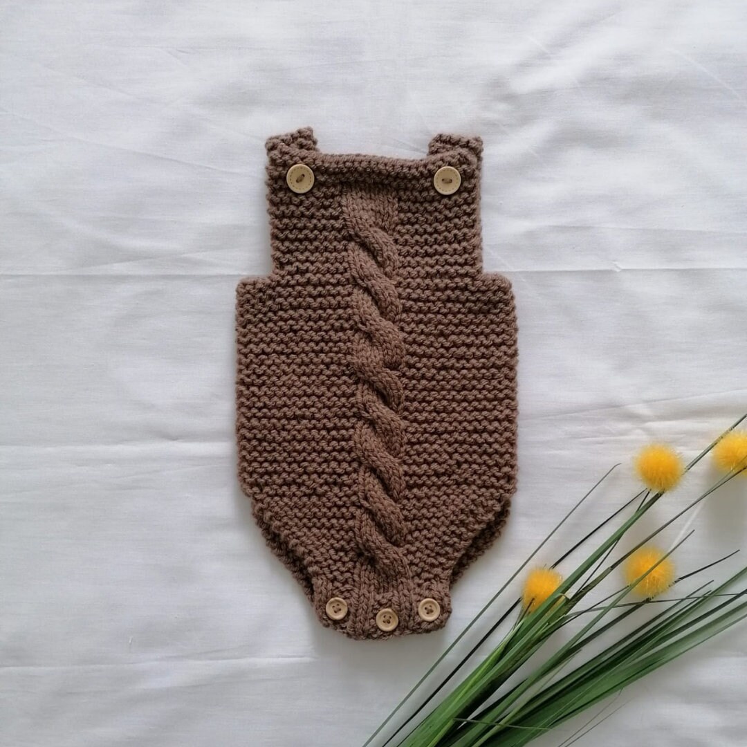 Jolly Romper Knitting Pattern: Baby Cable Knit Overalls (PDF) - Etsy