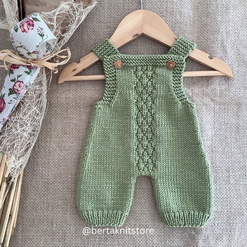 Pineapple Overalls Knitting Pattern Baby Romper Knitting Pattern Baby Dungarees Knitting Pattern PDF in English 0-24 months image 4