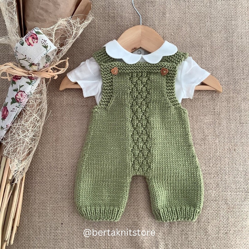 Pineapple Overalls Knitting Pattern Baby Romper Knitting Pattern Baby Dungarees Knitting Pattern PDF in English 0-24 months image 1