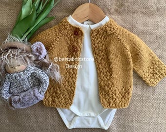 Pineapple Cardigan Knitting Pattern |  Baby Coat PDF | 0-24 Months | in English only