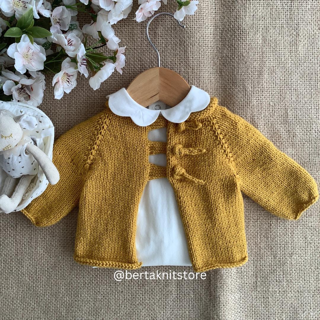 Stork Cardigan Knitting Pattern | Baby Coat Knitting Pattern | Downloadable PDF | In English only | 0-24 months
