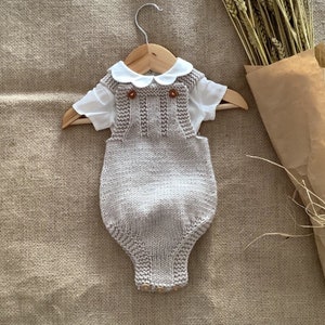 Snow Romper PDF Knitting Pattern | Baby Overalls PDF Knitting Pattern | 0-24 months | Baby Onesie Knitting Pattern | Only in English