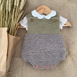Padrão de tricô London Romper | Padrão de tricô Baby Onesie | Padrão de tricô Baby Overalls | 0-24 meses | Somente em inglês