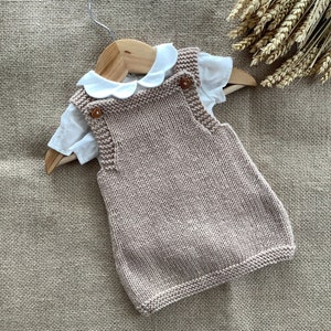 Grey Dress Knitting Pattern Set Baby Dress Bundle Knitting Pattern Baby Overalls Knitting Pattern 0-24 months PDF in English image 6