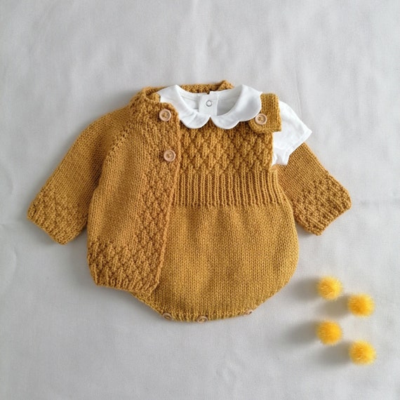 Pineapple Cardigan and Romper PDF Knitting Pattern Baby - Etsy
