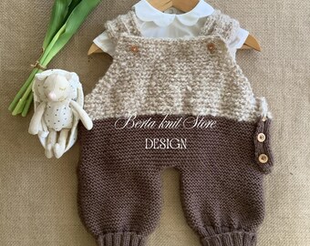 London Jumpsuit Knitting Pattern | Soft Balloon Shape Romper | Downloadable PDF | 0-24 months | In English only
