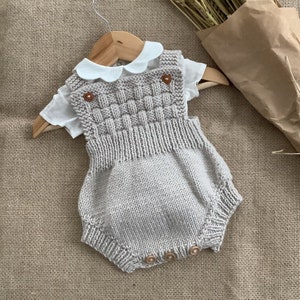 Baby Romper PDF Knitting Pattern | Baby Overalls PDF Knitting Pattern | Baby Dungarees Knitting Pattern | 0-24 months | PDF in English