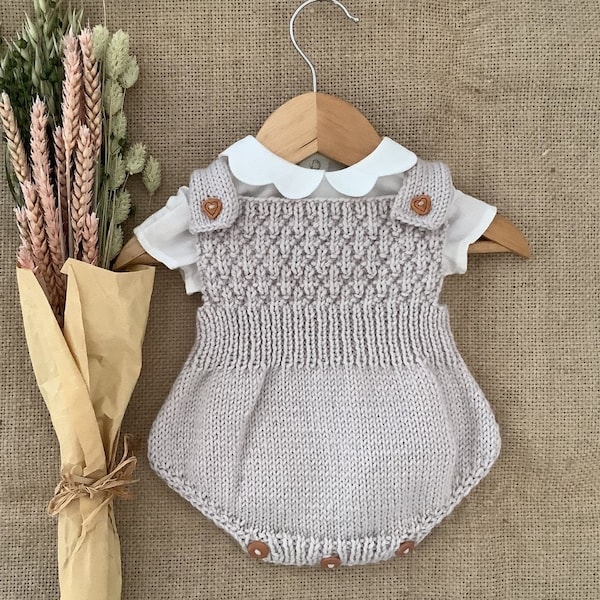 Pineapple Romper Knitting Pattern | Baby Romper PDF Knitting Pattern | Baby Overall PDF Knitting Pattern | 0-24 months | PDF in English