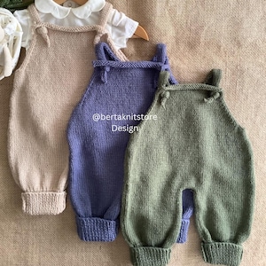 Storch Overall Strickanleitung | Baby Latzhose Strickmuster | 0-24 Monate | Nur auf Englisch