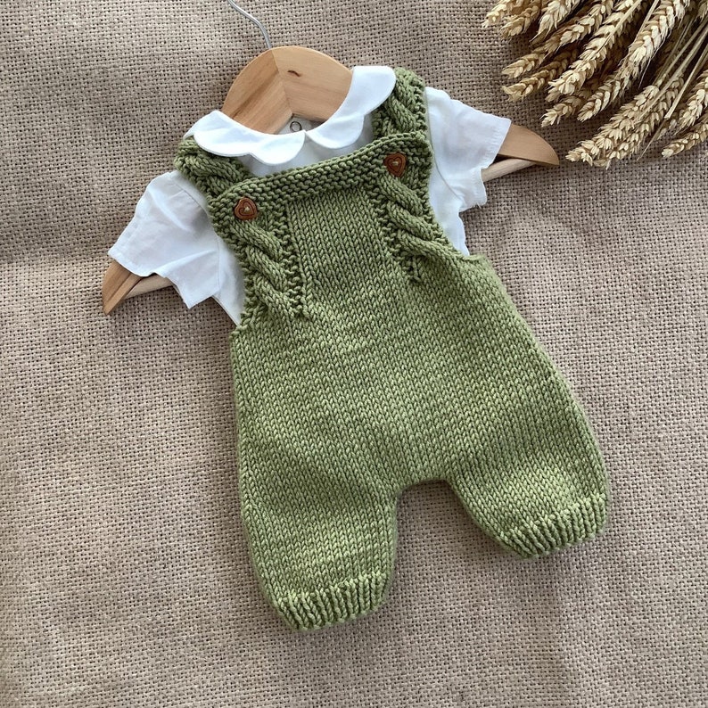 Robin Overalls Knitting Pattern Baby Overalls Knitting Pattern Baby Dungarees Knitting Pattern PDF in English 0-24 months image 6