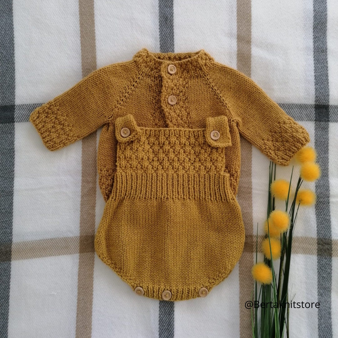 Pineapple Cardigan and Romper PDF Knitting Pattern Baby | Etsy Australia