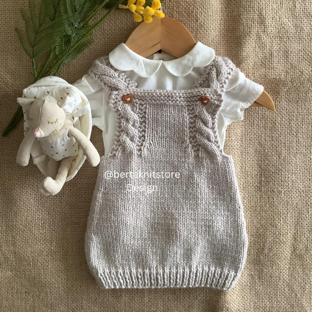 Robin Overalls and Dress Knitting Pattern Set | Baby Knitting Patterns ...