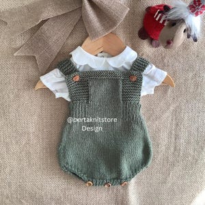 Bee Romper Knitting Pattern |  Baby Jumpsuit PDF | in English only | 0-24 Months