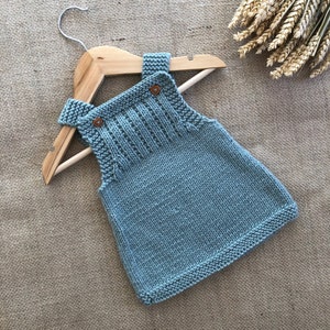 Grey Dress Knitting Pattern Set Baby Dress Bundle Knitting Pattern Baby Overalls Knitting Pattern 0-24 months PDF in English image 9