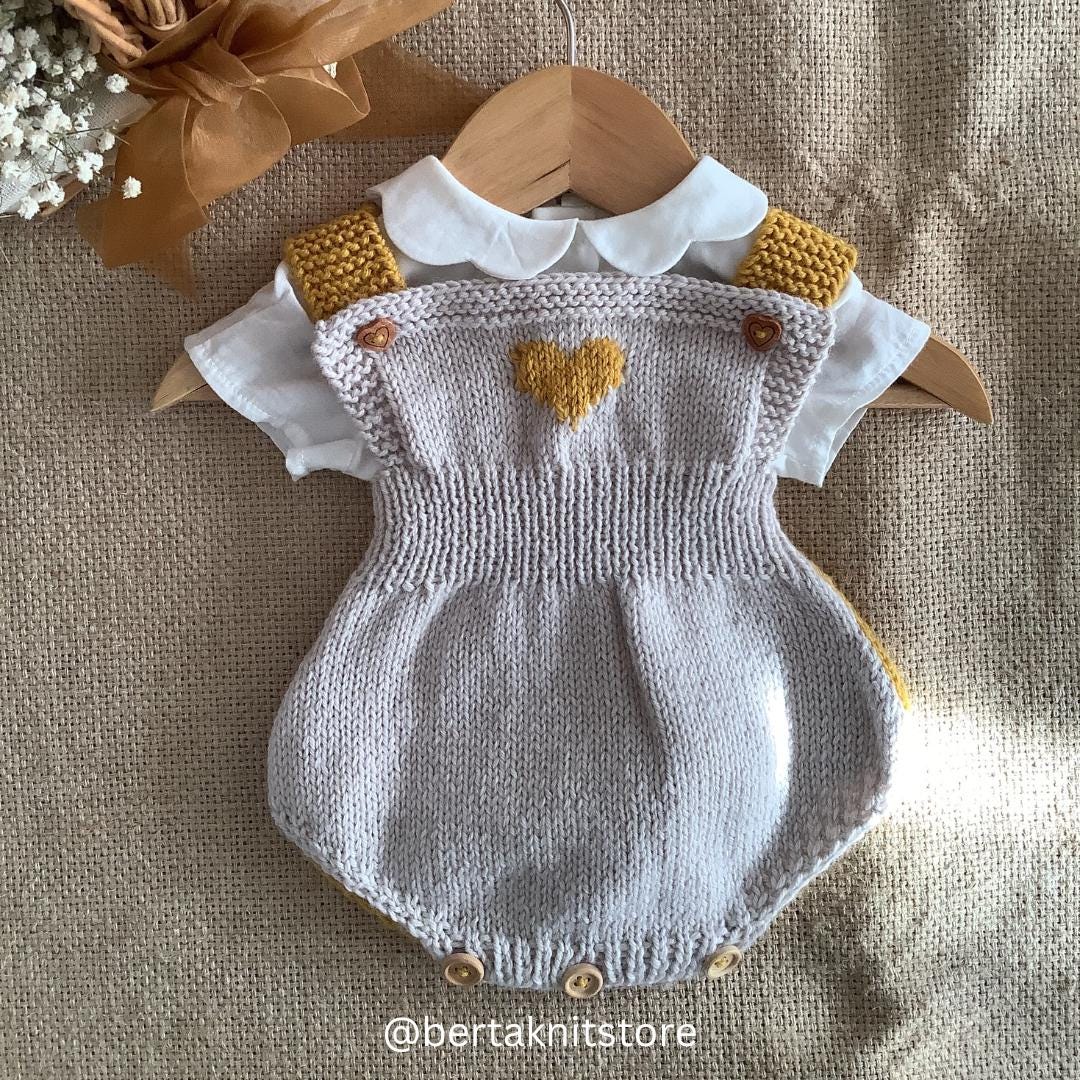 Strawberry Romper Knitting Pattern | Baby Romper Knitting Patterns | 0 ...