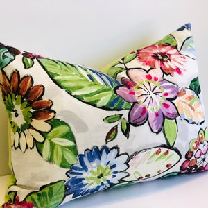 Watercolor Floral Print Pillow Cover: Vervain San Guido, 14x20