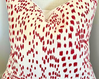 Brunschwig & Fils Les Touches Pink Pillow Cover 22x22 - READY TO SHIP, Designer Pillow Cover