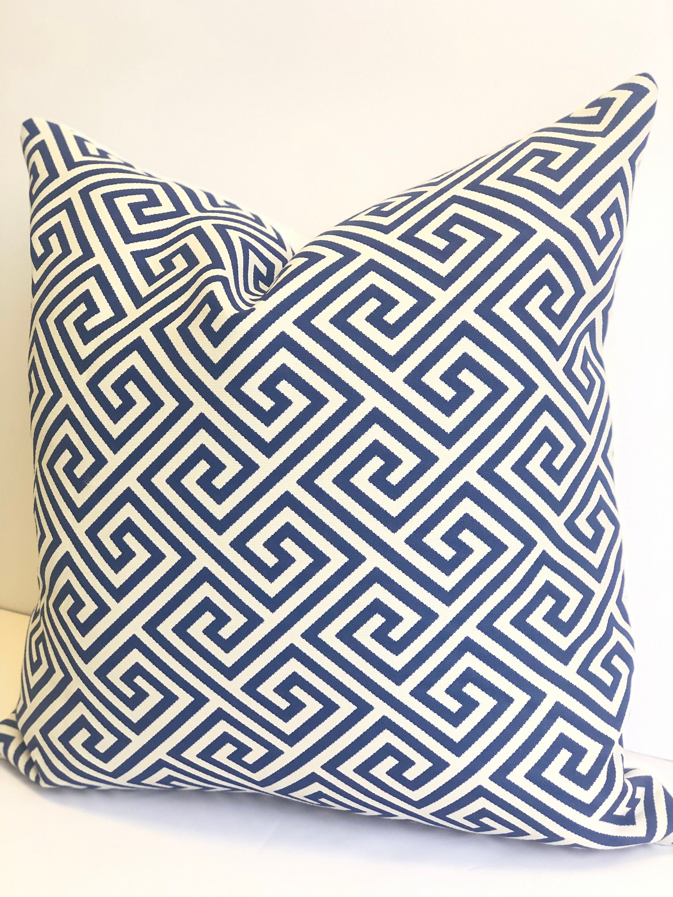 Leopard Print Greek Key Pillow Cover 18x18