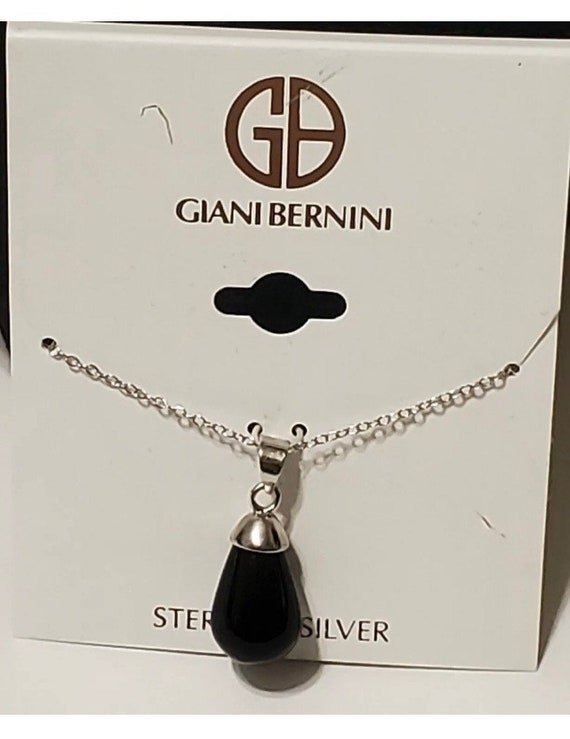 Giani Bernini Necklace Onyx 71 Sterling Silver New With Tags Etsy