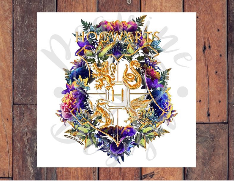 Harry Potter Hogwarts Shield Sublimation Transfer Ready to Press