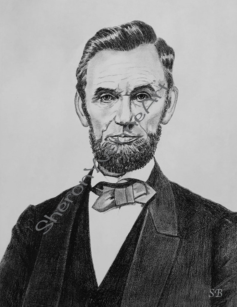 Portrait of Abraham Lincoln, Abraham Lincoln,american President Art
