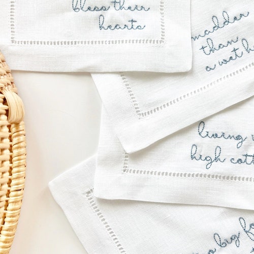 Southern Gossip Cocktail Napkins Linen Gifts for Her Etsy