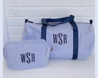 SALE!! Kid's Seersucker Duffel Bag | Travel bag | Sleepover | Kid's Accessories | Kid's birthday gift | Back to school | Summer Vacation