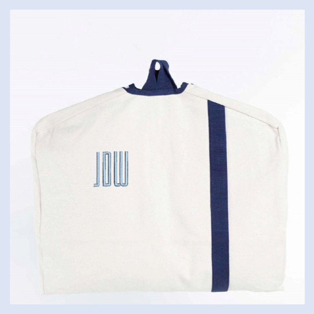 Monogrammed Canvas Garment Bag Etsy