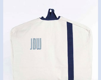 Monogrammed Canvas Garment Bag