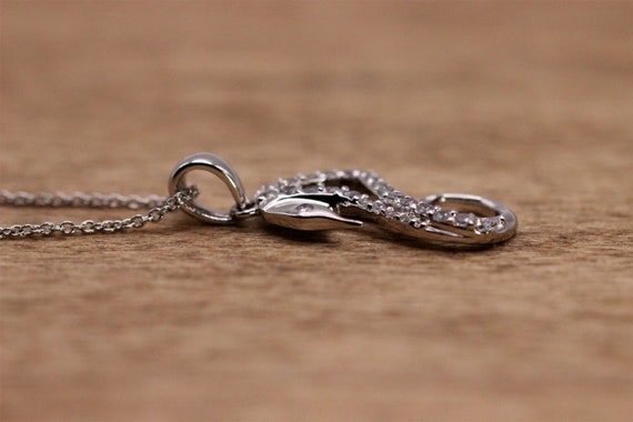 Necklace: Sterling Silver & CZ Seahorse, Vintage - image 6