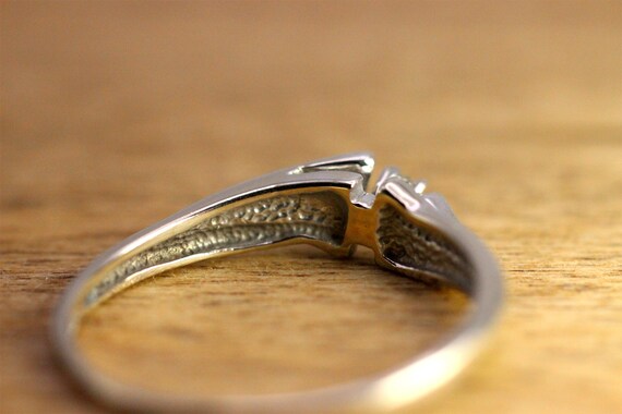 Engagement Ring: 10k White Gold & Diamond, Vintage - image 7