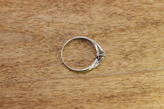 Engagement Ring: 10k White Gold & Diamond, Vintage - image 5