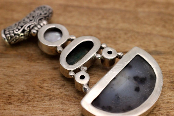 Pendant: Sterling Silver & Multi-stone, Vintage - image 8