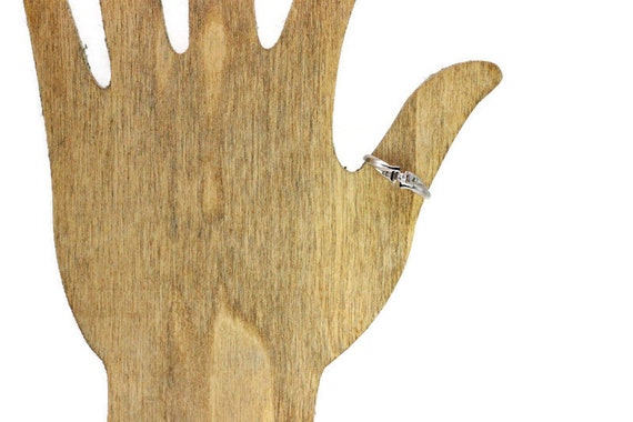 Engagement Ring: 10k White Gold & Diamond, Vintage - image 3