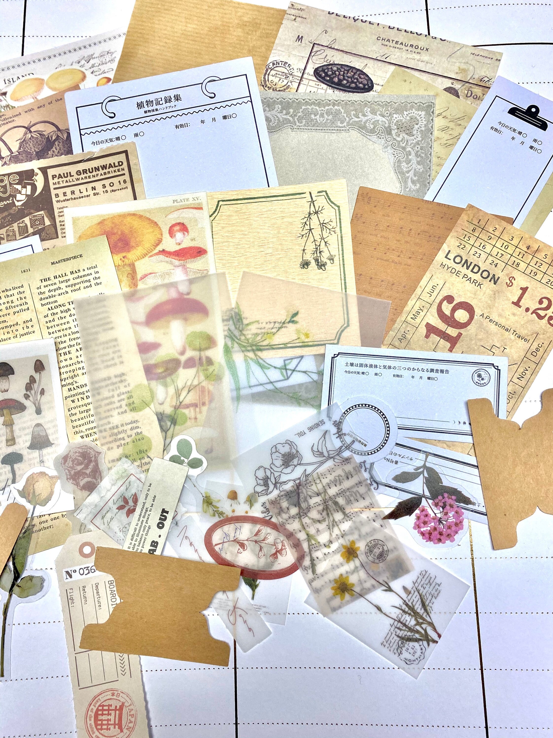 Cottagecore Bullet Journal Kit over 40 items // Stationary Etsy