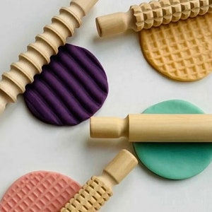 BACK IN STOCK***Montessori Wooden Rolling Pin, Texture Rolling Pin, Play Doh Play, Cookie Dough Texture