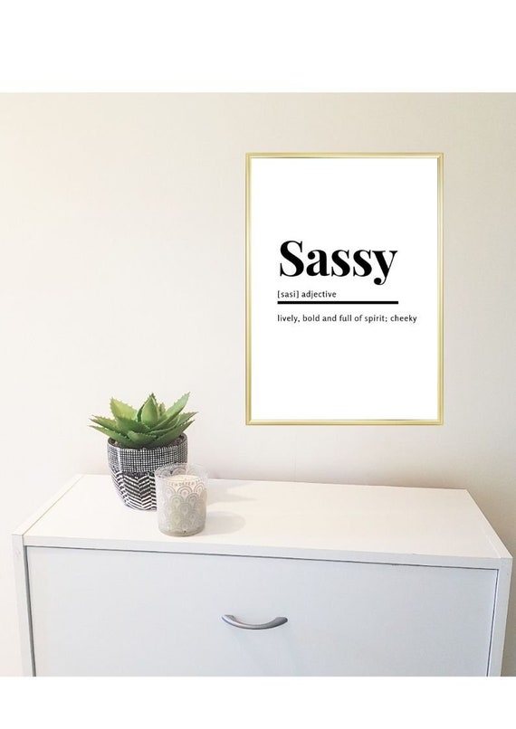 Sassy Dictionary Definition Wall Print Wall Art Funny Wall Print Living Room Print