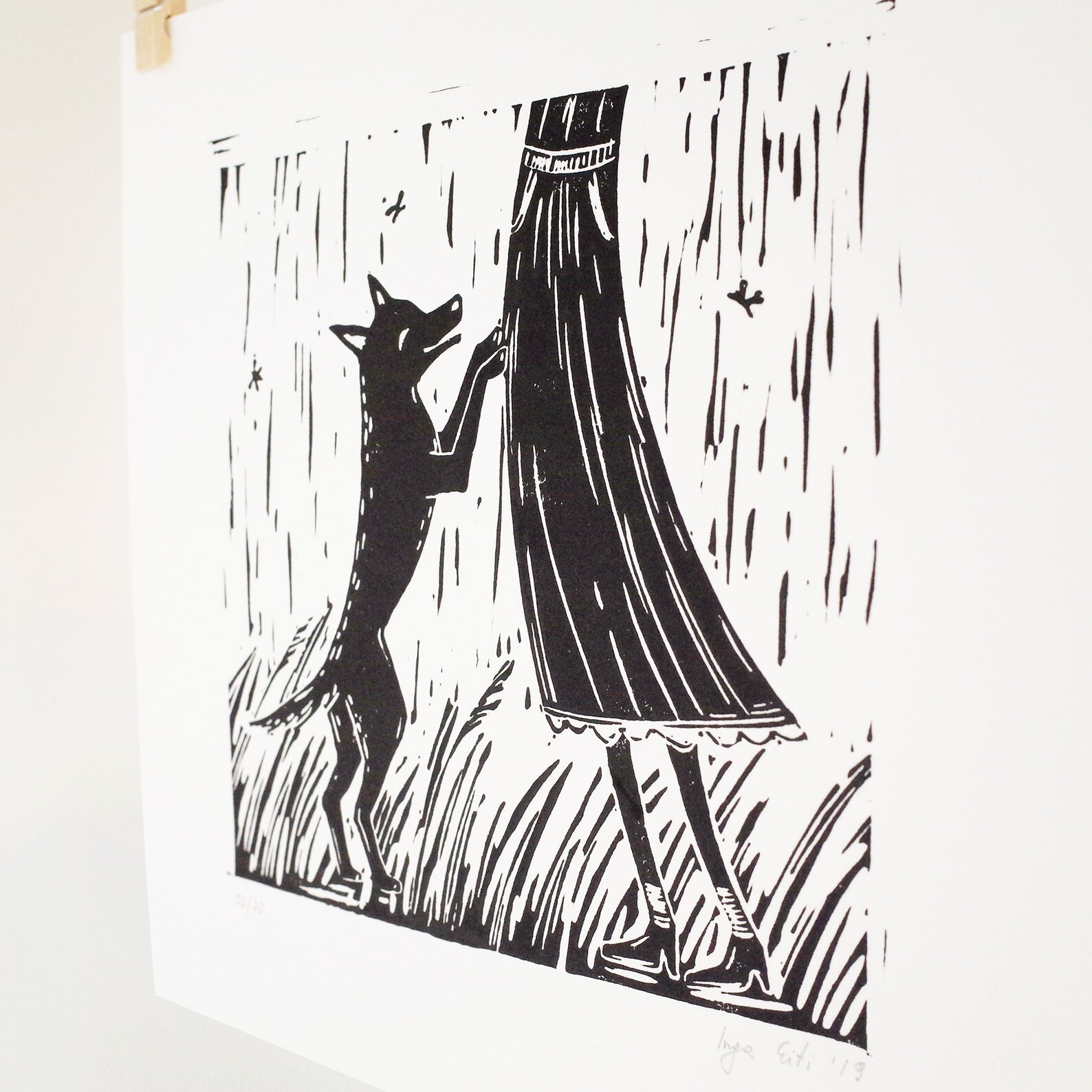 Dog Original Linocut Print Dog Lino Print Linoprint - Etsy