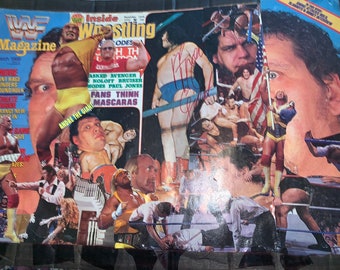 Signed Wrestler ANDRE THE GIANT Autograph on Wrestling scene photo montage collage .