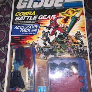 GI Joe cobra battle gear accessoirepakket #4 nieuwstaat op kaart uit 1985 van Hasbro