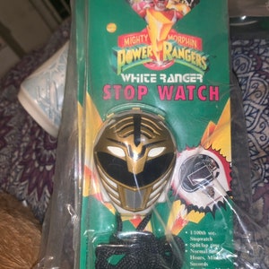 Mighty morphin power rangers white ranger stop watch by Nelsonic from 1995 Mint sealed in package