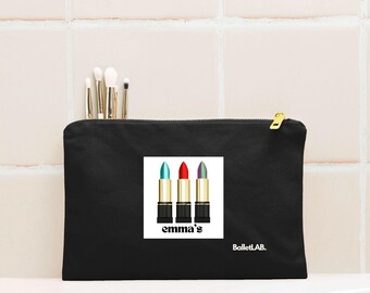 Neceser de lona personalizado, estuche de maquillaje con cremallera